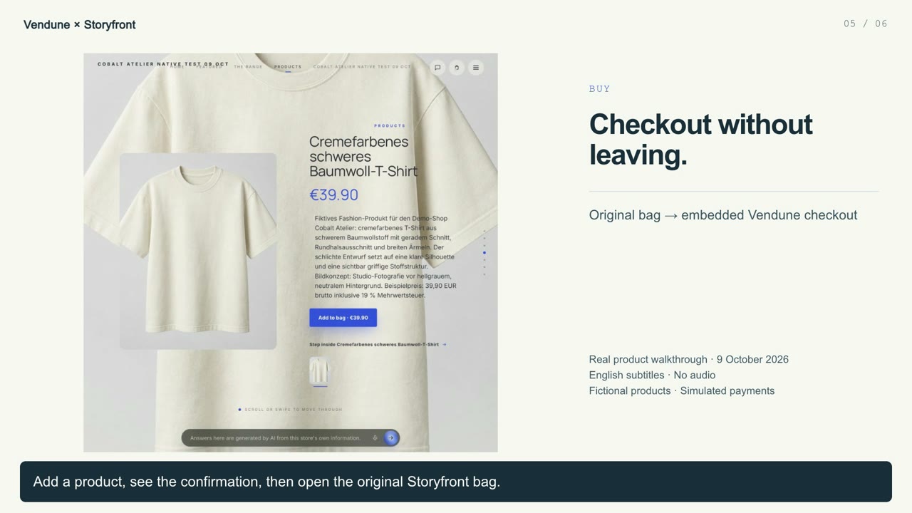 Storyfront · Vendune Checkout